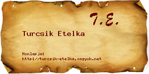 Turcsik Etelka névjegykártya